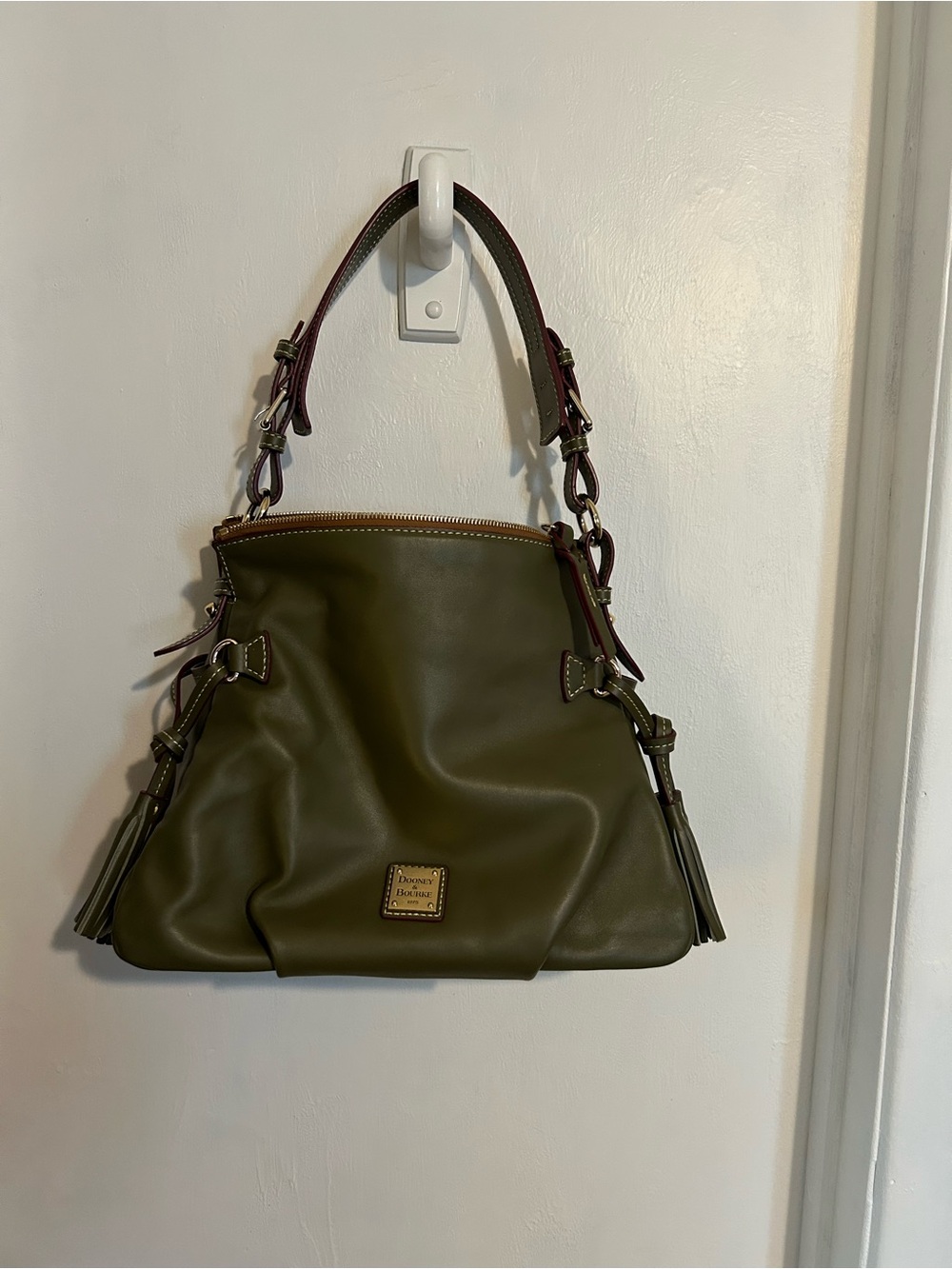 Dooney & Bourke Florentine Teagan Shoulder Bag (Olive Green) & small purse